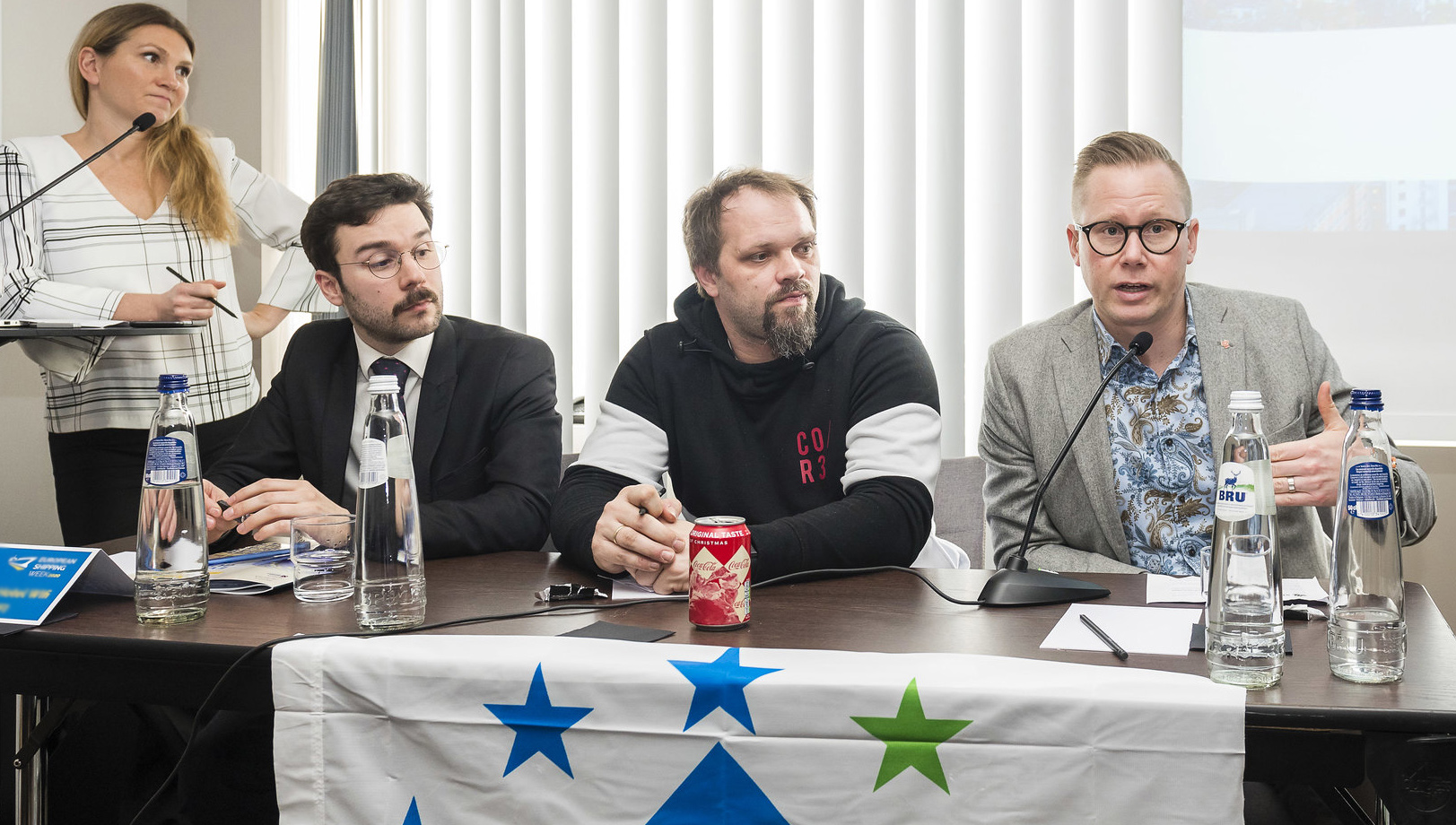 Image:From left: Lena Dyring, from the Norwegian Seafarers' Union, Adrien Alaux, from the Université d'Angers, Kim Levka, and Mikael Lindmark during the ETF's session on improving the attractiveness of European seafaring. Images: Andrew Linington