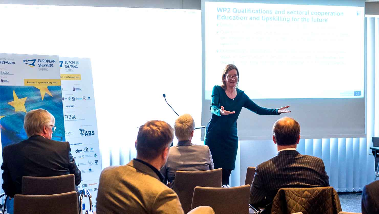 Image:Susie Bogojevic-Simonsen, from the SIMAC training centre in Denmark at the SkillSea presentation Images: Andrew Linington