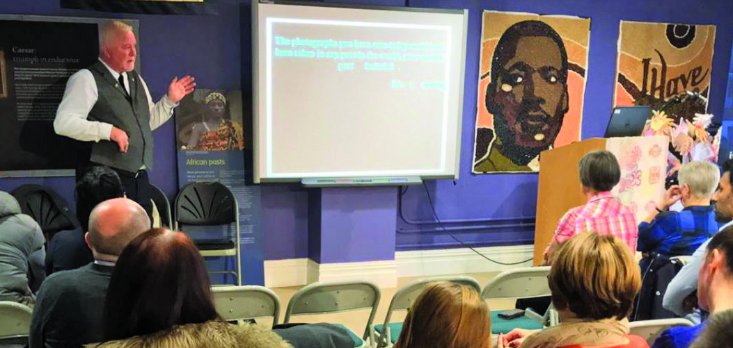 Image:Tommy Molloy, Nautilus /ITF inspector for Liverpool, NW England and Wales, presenting for the ITF