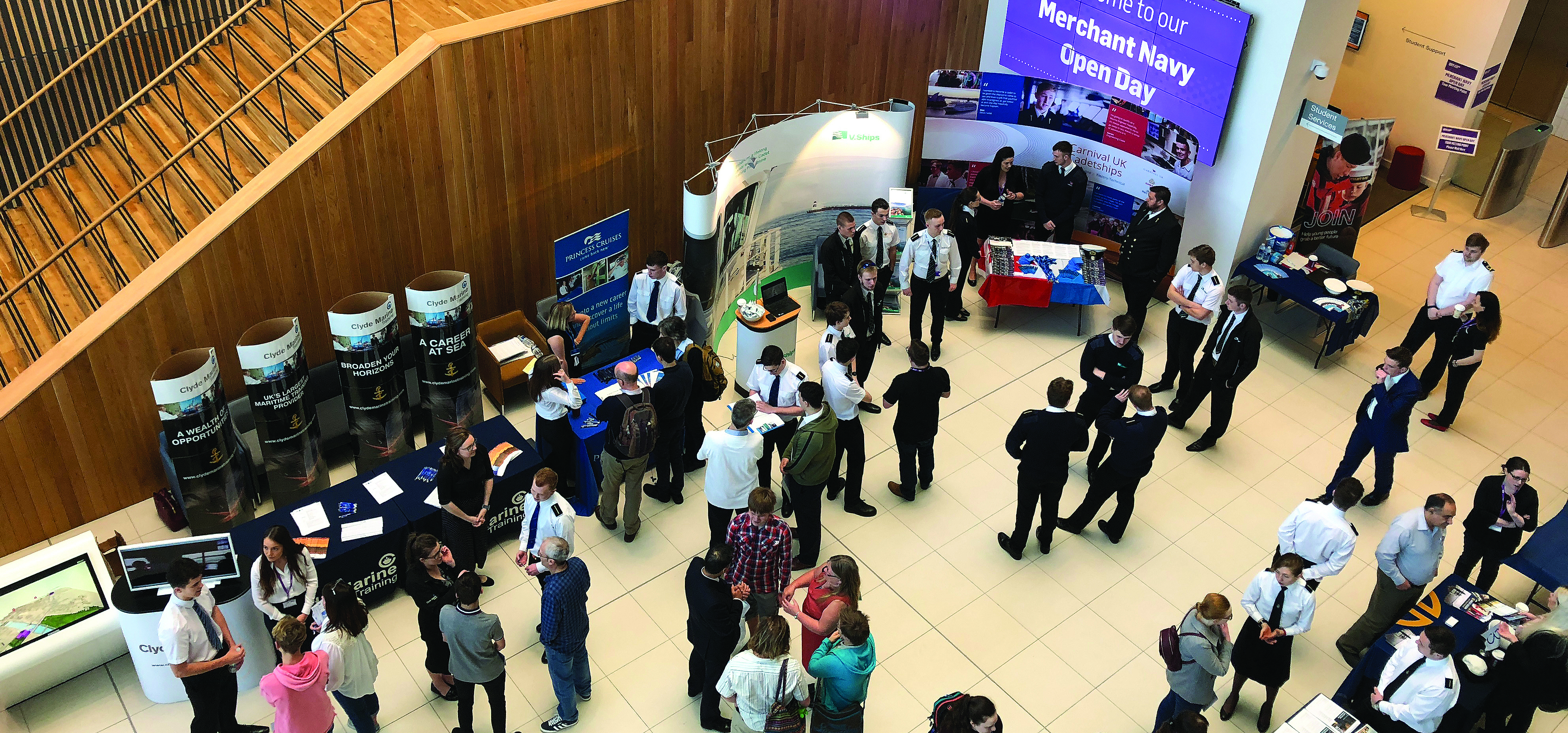 Image:More than 120 potential trainee seafarers attended the City of Glasgow College Merchant Navy Day careers event.