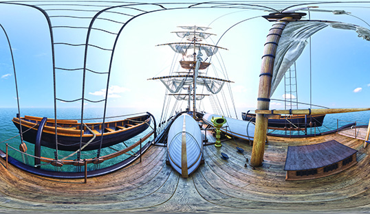 Image:A panorama image from the Discover 2020 virtual tour of Charles Darwin's Beagle, Image: Rochford District Council