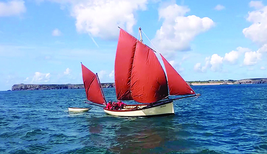 Image:A replica Tenby Lugger used by the West Wales Maritime Heritage Society to demonstrate the sailing techniques of 19th century fishermen Image: West Wales Maritime Heritage Society