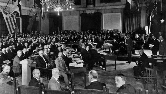 Image:The 1920 maritime session saw the adoption of the first ILO convention for shipping – covering the minimum age of seafarers . Images: ILO historical archives