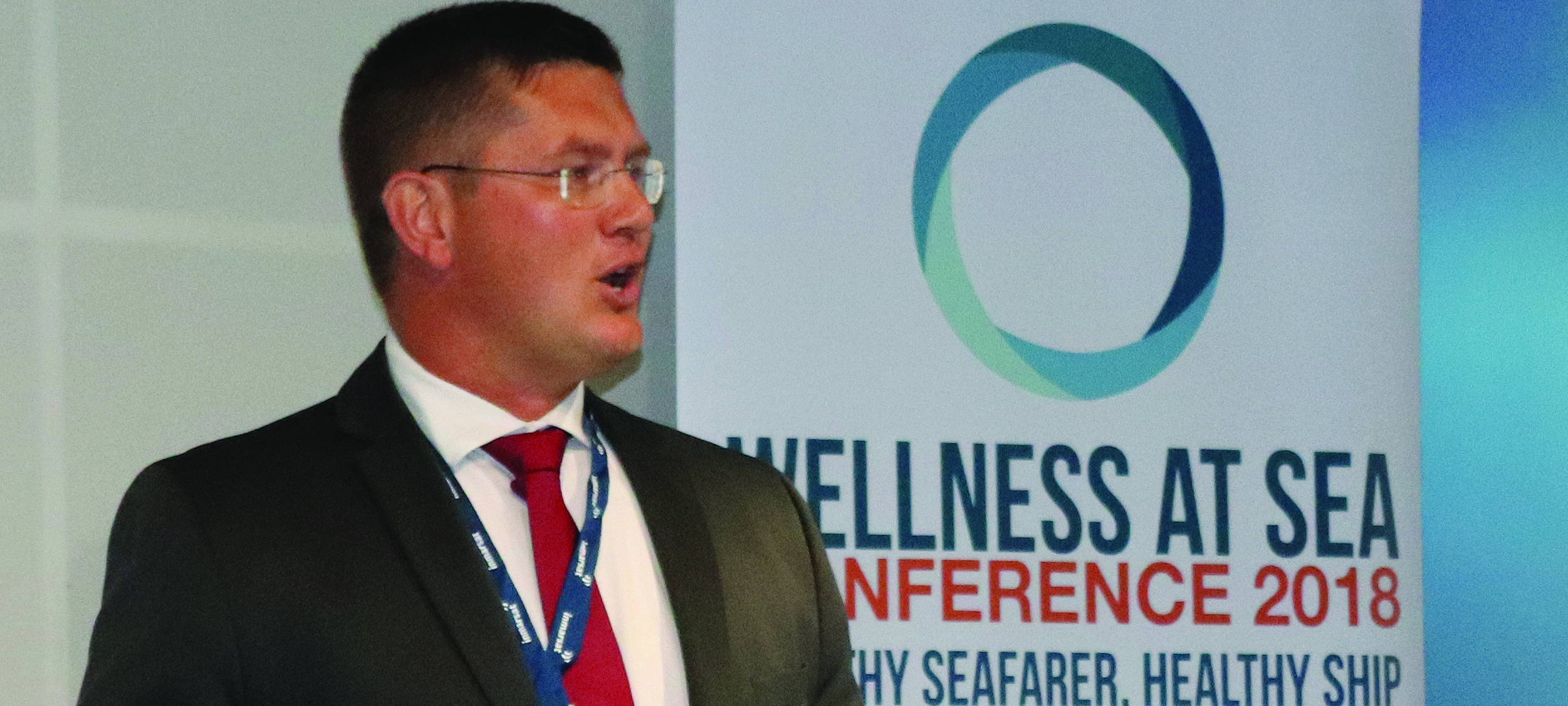 Image:Johan Smith, from the Sailors 'Society, talks about the charity's Wellness at Sea programme, which has been developed to address mental health issues and to empower seafarers. The conference was presented with the results of research, supported by Nautilus, which showed the scale of the psyhciatric problems encountered by seafarers. Wellness at sea is not something that is a bolt-on, another thing to annoy the captain with, it is absolutely central to running a good business, delegates heard.

