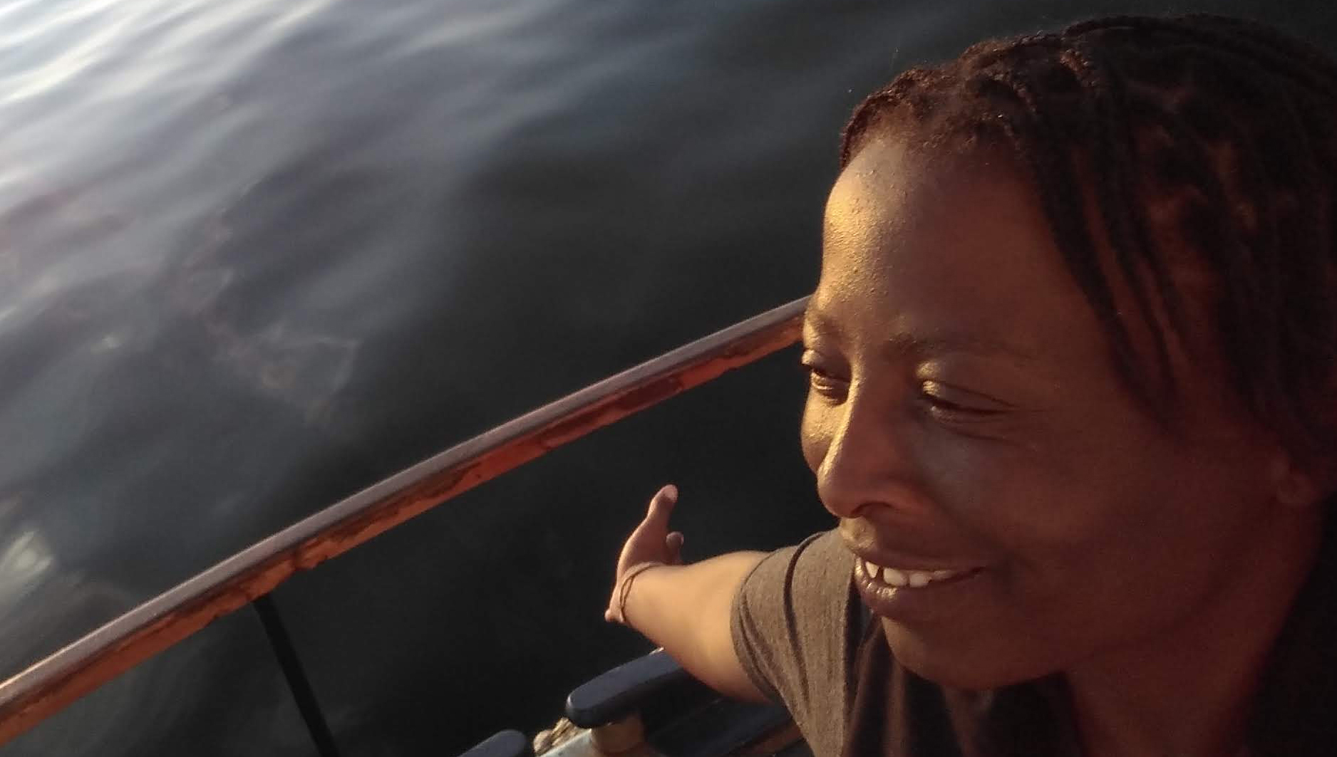 Image:Yacht skipper Lungi Mchunu, the first African woman to sail to the Arctic.