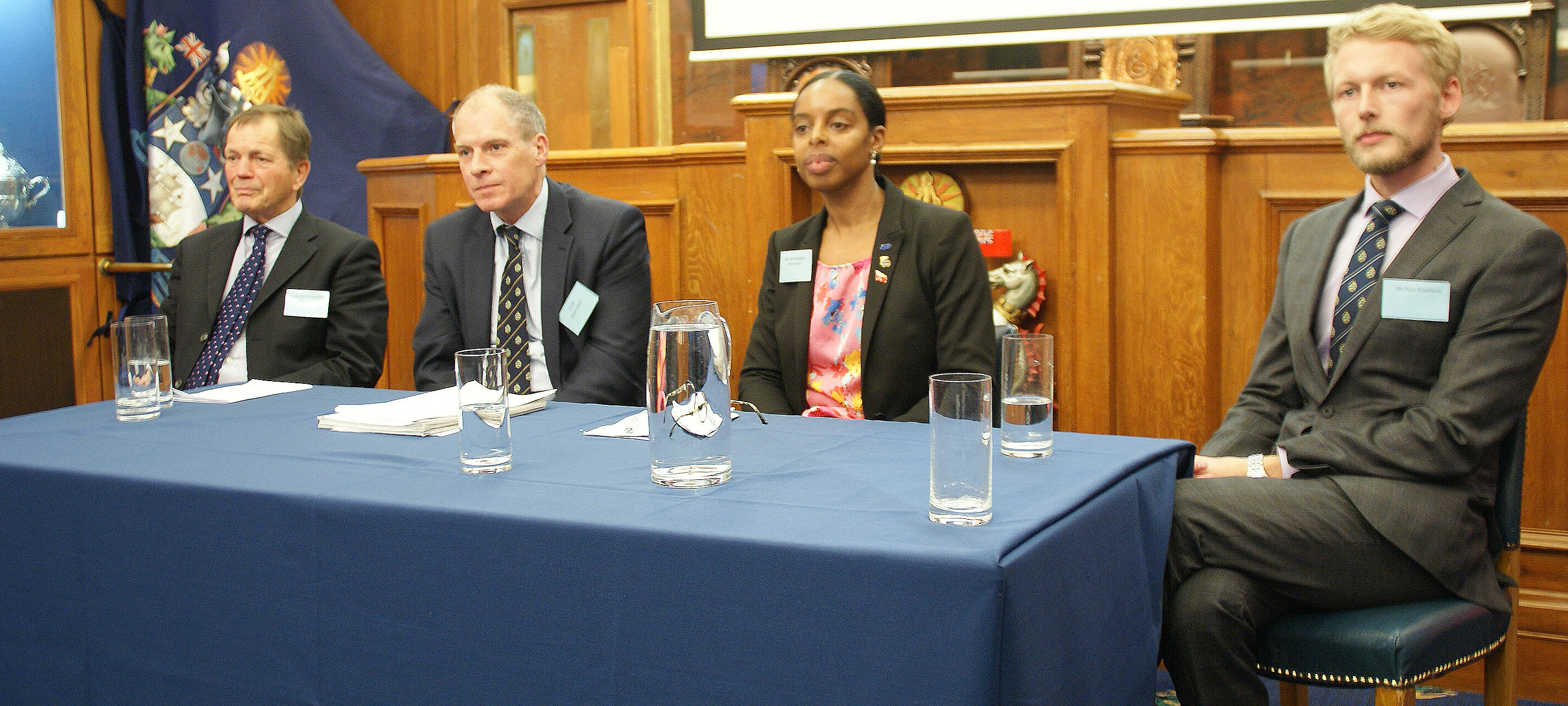 Image:Left to right: Maritime Skills Alliance chairman Bill Walworth; Peter Aylott, of the Honourable Company of Master Mariners; Marine Society head of education Carla Rockson; and Whitehorse Maritime director Paul Shepherd.