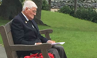 Image:A moment of reflection after the 3 September memorial service at the Nautilus Mariners' Park estate in Wallasey