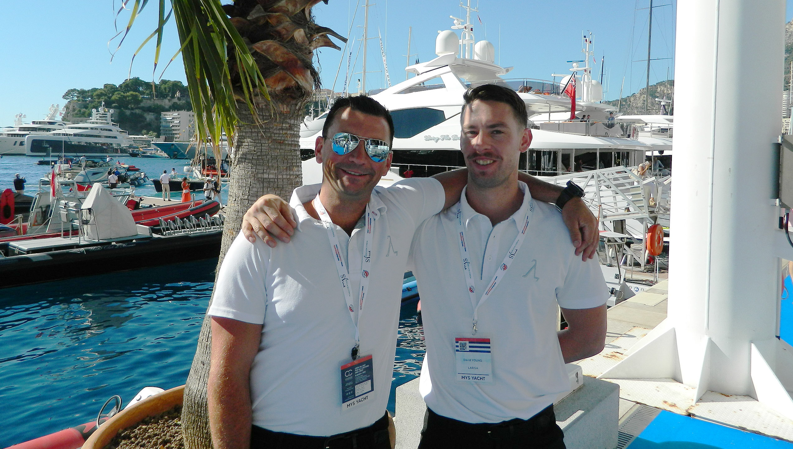 Image:David Young (right) with his crewmate on the Larisa and chief officer Marc Odello. Image: Nautilus International 