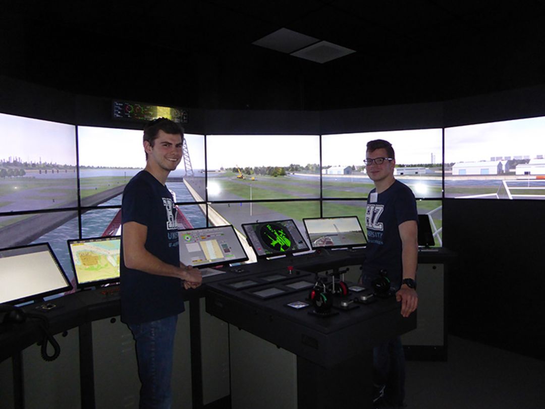 Image:Simulator training in Vlissingen, pre-pandemic. Dutch providers have been shifting towards online learning during Covid-19.
