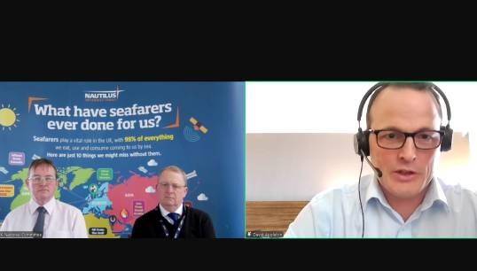 Image:At the 2024 online UK Branch Conference, L-R: UK National Committee chair Iain MacKenzie, general secretary Mark Dickinson, head of professional and technical David Appleton