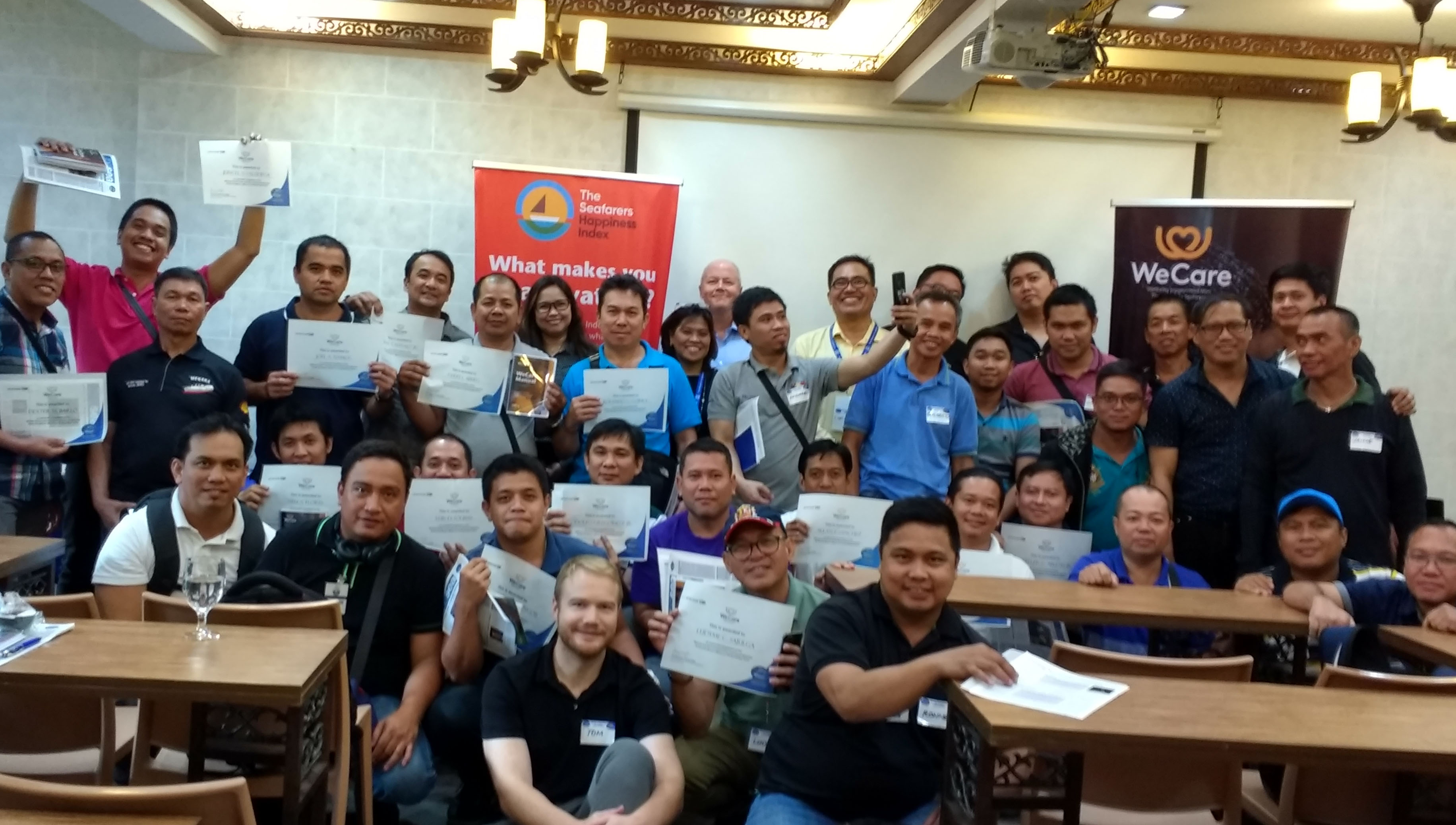 Image:Seafarers from Shell taking the WeCare courses in Manila, November 2019. All images: Mission to Seafarers