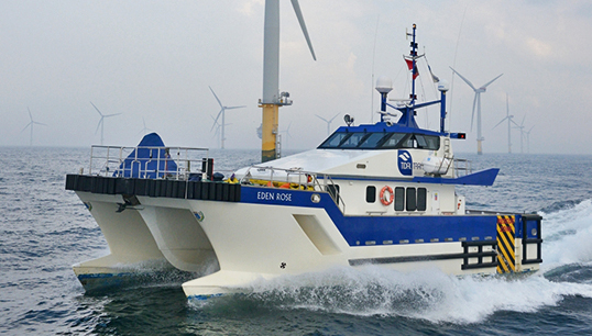 Image:Tidal Transit working the Sheringham Shoal Offshore Wind Farm in the North Sea. Credit: CHPV Offshore Energy Media Services
