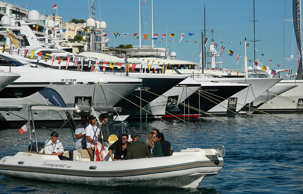 Image:Yacht crew at work during a previous Monaco Yacht Show. Image: Nautilus file pic