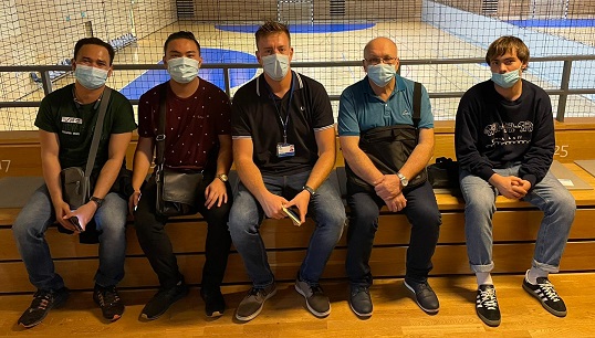 Image:Crew of the AS Rosalia receive their vaccines in Croatia. Image: Seafarers' Union of Croatia