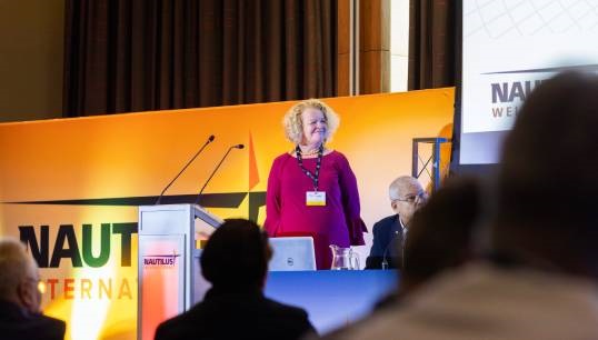 Image:Nautilus executive officer Sascha Meijer proposed the motion Creating Fair Pay and Conditions to the 2023 Nautilus International General Meeting. Image: Brad Wakefield