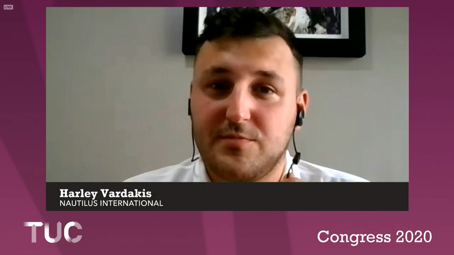 Image:Nautilus Champion Harley Vardakis addressed the digital TUC event