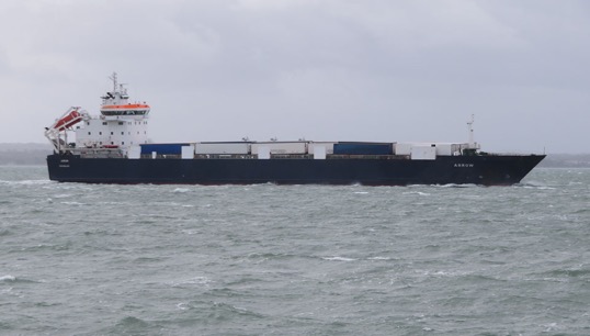 Image:Isle of Man-registered ro-ro freight ferry Arrow. Image: MAIB