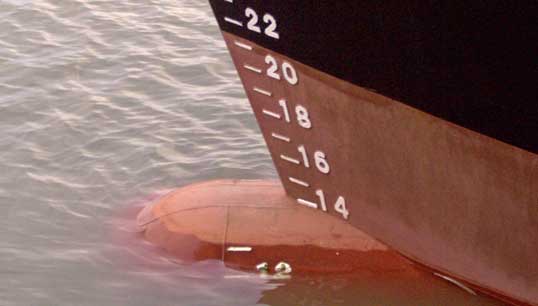 Image:Draft scale on a ship's bow Image: Wikimedia Commons