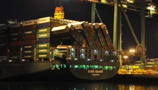 Image:A container stack collapse onboard the UK-flagged vessel Ever Smart in 2017.  Image: George Schneider via shipspotting.com