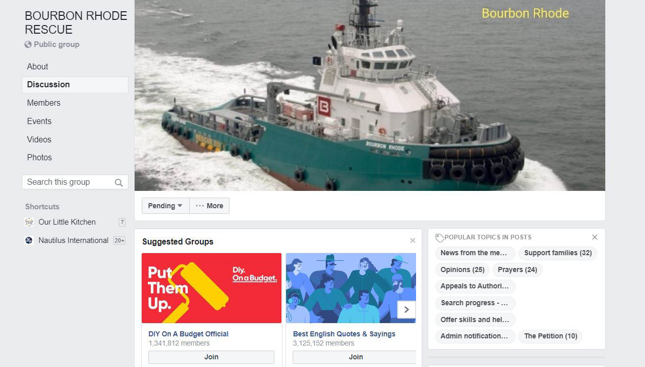 Image:Bourbon Rhode: chance that remaining seafarers could be found