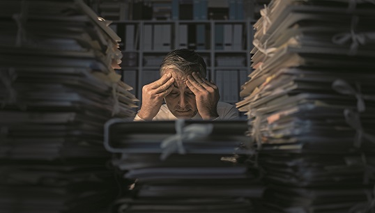 Image:Excessive safety paperwork onboard ship is creating dangerous 'safety clutter'. Image: Getty Images