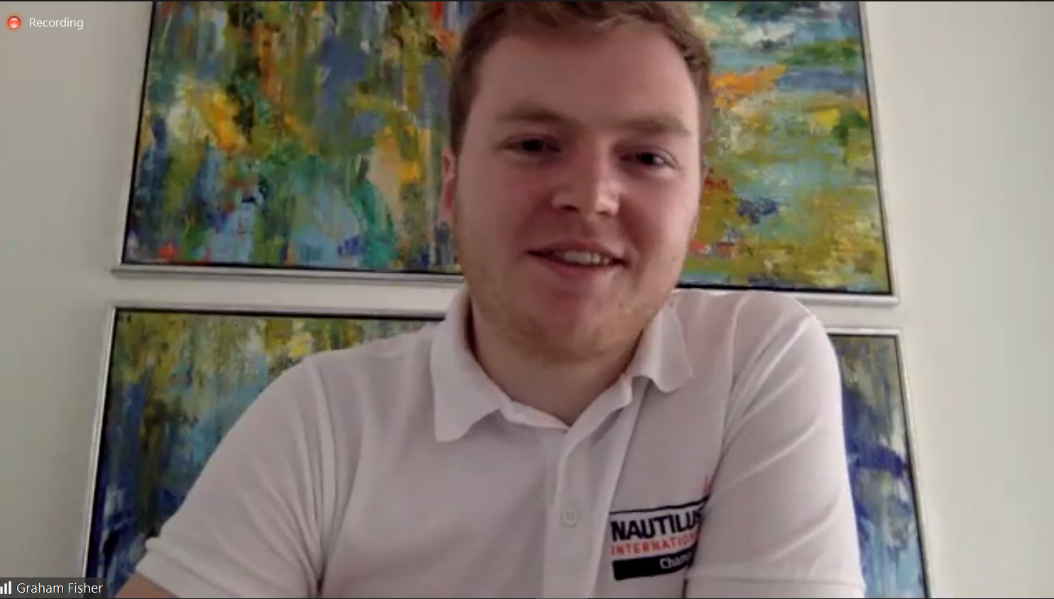 Image:Nautilus council member and champion Graham Fisher addresses the webinar. 
