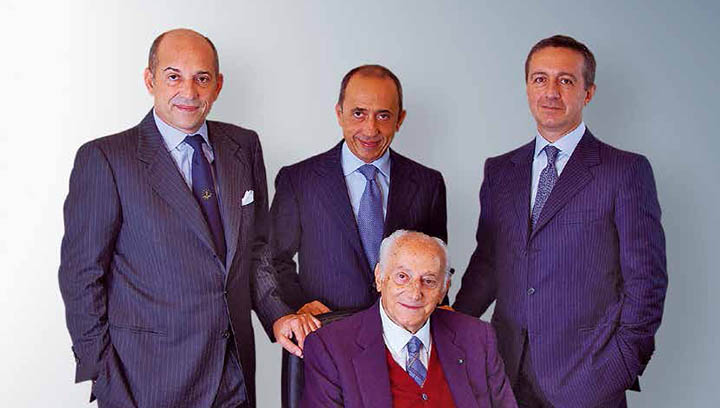 Image:Grimaldi senior management, from left: Emanuele Grimaldi, Gianluca Grimaldi, Diego Pacella and (seated) Guido Grimaldi. 