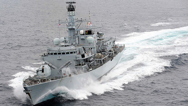 Image:Royal Navy frigate HMS Montrose. Image: Wikicommons