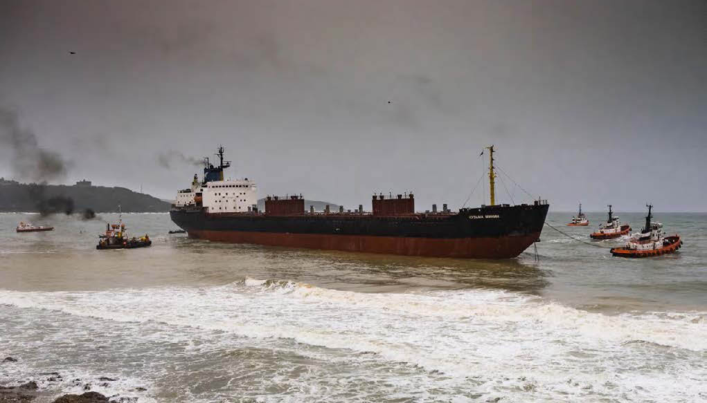 Image:Kuzma Minin being refloated. Credit MAIB