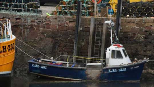 Image:The single-handed creel fishing vessel, Saint Peter (LH22). Image: MAIB