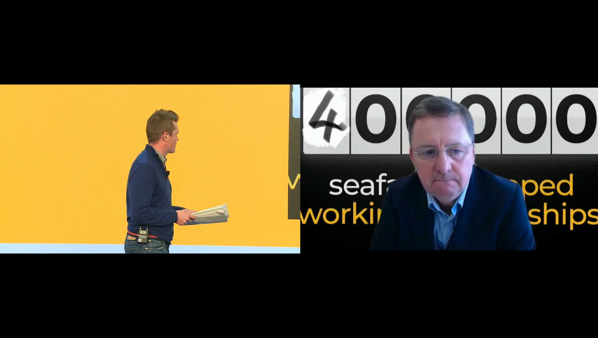 Image:Nautilus general secretary Mark Dickinson speaks with Maritime UK's Ben Murray