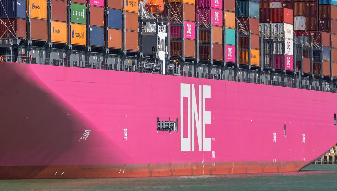 Image:The containership involved in the collision is part of the Ocean Network Express (ONE) fleet. Image: Wikipedia Commons