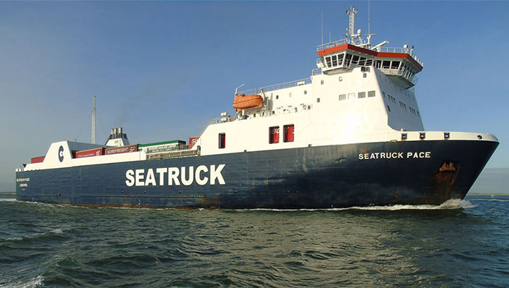 Image:A seafarer fell to his death while working on the Seatruck Pace in December 2018. Image: Seatruck Ferries Ltd