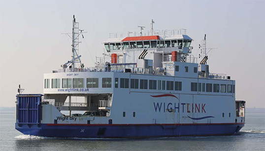Image:The Wightlink ferry Wight Sky. Image: MAIB