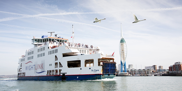 Image:The Wightlink ferry St Clare - one of the vessels continuing to provide a lifeline service to the Isle of Wight during the coronavirus outbreak