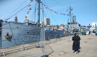 Image:Retired Norwegian seafarers were aboard the historic cargo and war transport vessel 