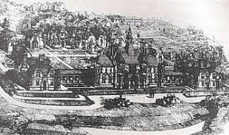 Image:Original plans for the 'refuges for aged, sick and worn out officers of the
Mercantile Marine' – the origin of today's UK Mariners' Park estate on the banks of the Mersey.