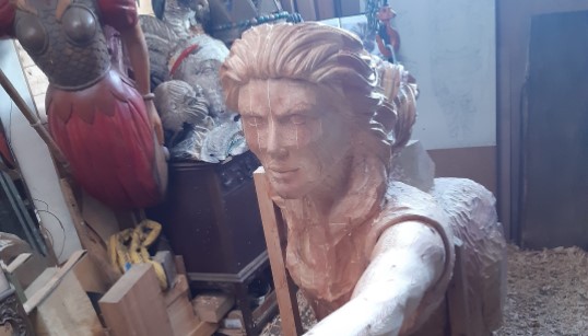Image:The new figurehead as a work in progress. Image: @simonthompson