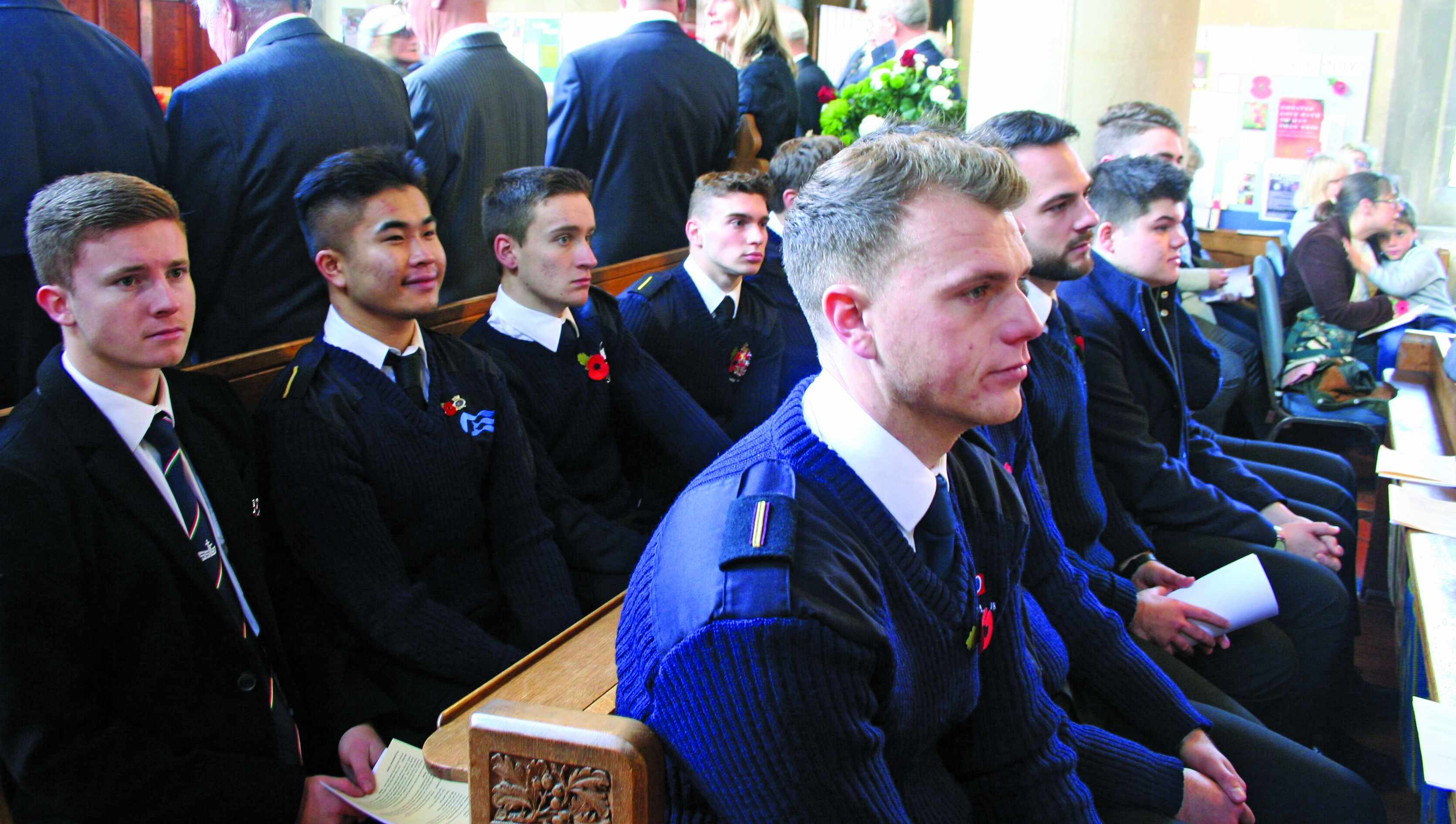 Image:Current cadets attending the Warsash Association Remembrance Sunday memorial service.