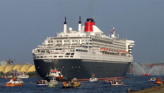 Image:Transatlantic ocean liner Queen Mary 2, owned by Carnival UK brand Cunard Line. Image: KMJ