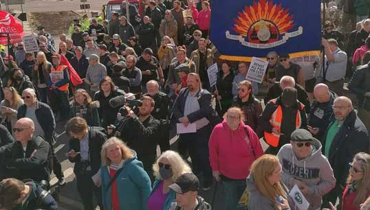 Image:Many ordinary people, unions and sacked workers expressed their anger at the P&O Ferries layoffs of 800 worker by taking part in protests throughout the UK. Image: Wikimedia Commons/Dover protest