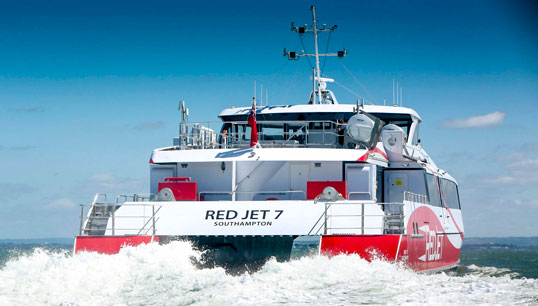 Image:Red Funnel's  high speed vessel Red Jet 7. Image: Red Funnel, Jake Sugden photography.