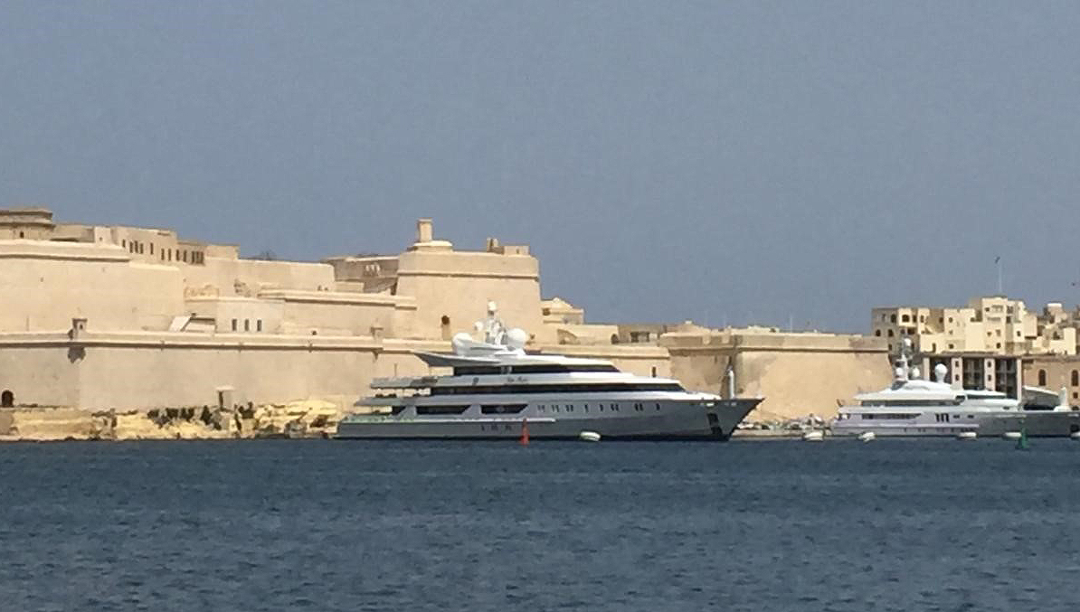 Image:The Indian Empress while impounded in Malta - now named Neom.  Credit: Ross Cleland