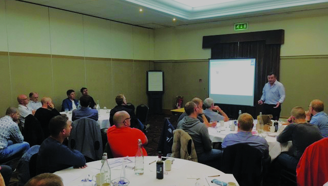 Image:Nautilus national organiser Steve Doran at a James Fisher meeting.