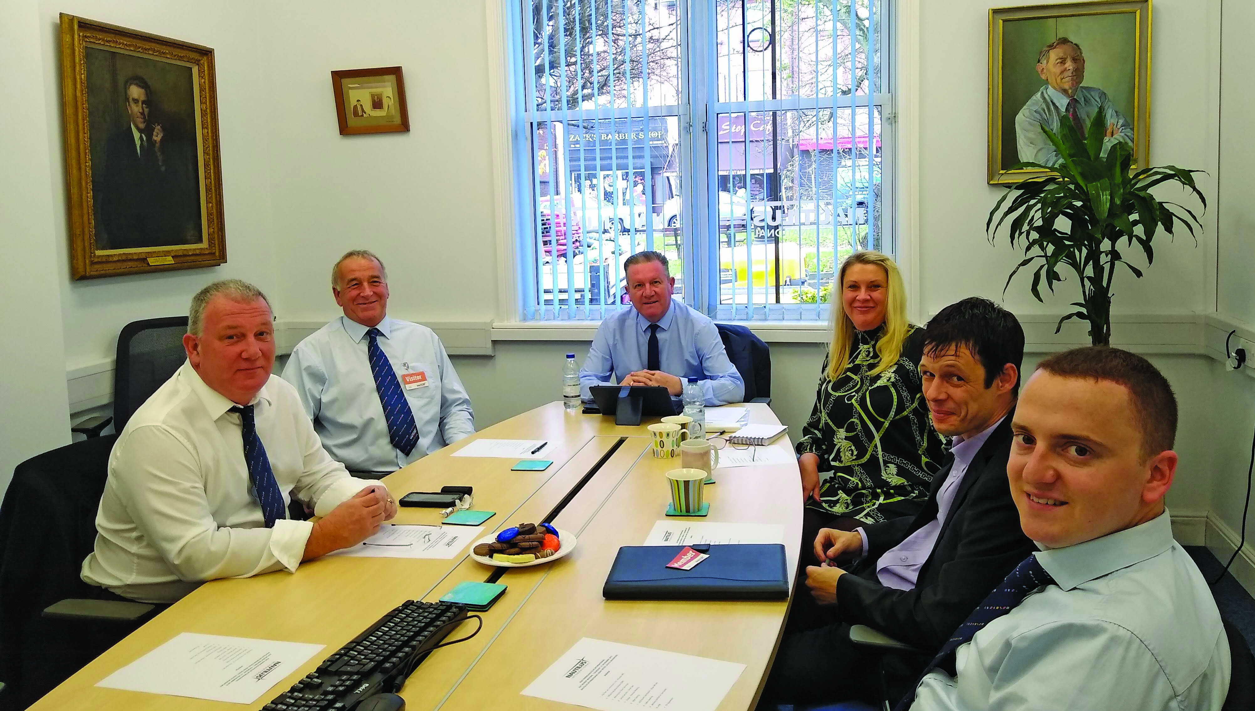 Image:At the meeting from left: Phil Lees, Chris Lewis, Micky Smyth, Samantha Udall,  Joe Matthews and Anthony Shields.