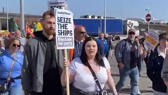 Image:The news that P&O Ferries has ordered cadets off its vessels comes as a further blow following disruptions to sea time caused by the pandemic. Image: Nautilus International/Dover protest