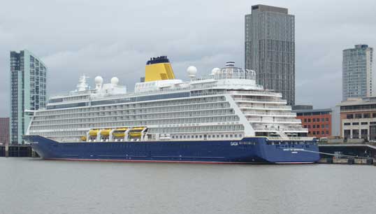 Image:Saga ship – Spirit of Adventure in Liverpool. Image: Rodhullandemu/Wikimedia Commons
