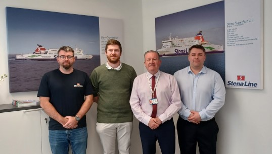 Image:Liaison officers at the JNCC meeting. From left to right: John Mallalue, Barry Mullins, Nautilus head of industrial Micky Smyth, and Russell Marshall. Image: Nautilus International