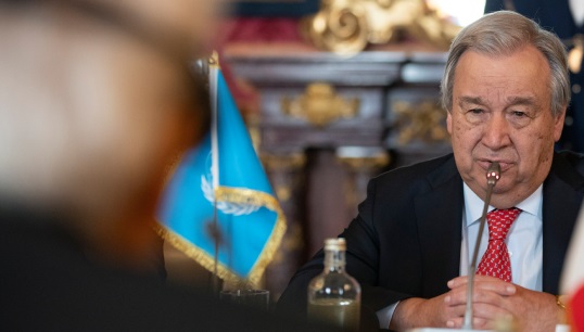 Image:United Nations secretary-general Antonio Guterres is facing calls for an enhanced military presence to protect shipping, and for help to release crews seized during conflicts in the Middle East. Image: Wikimedia Commons