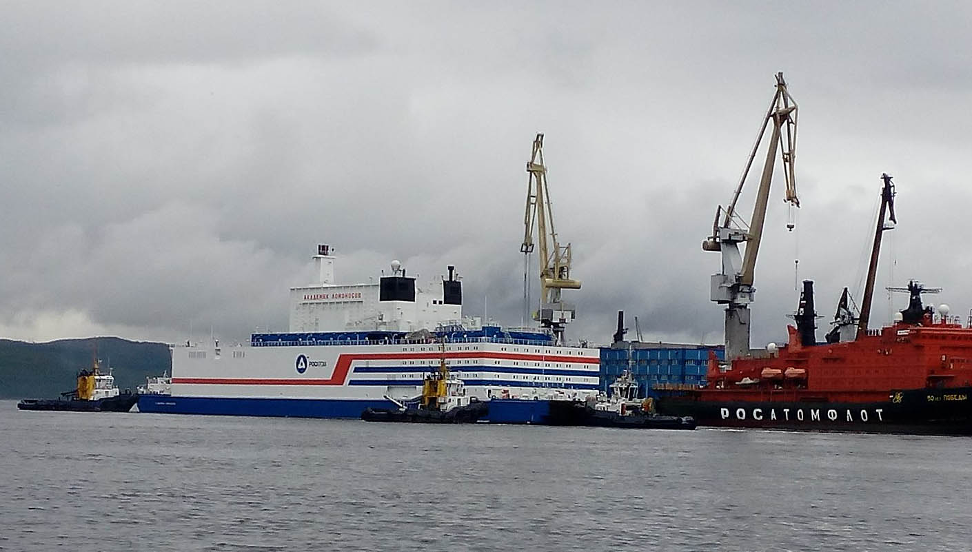 Image:The first Russian floating nuclear power station being transported from Murmansk. Image: Wikimedia / Elena Dider